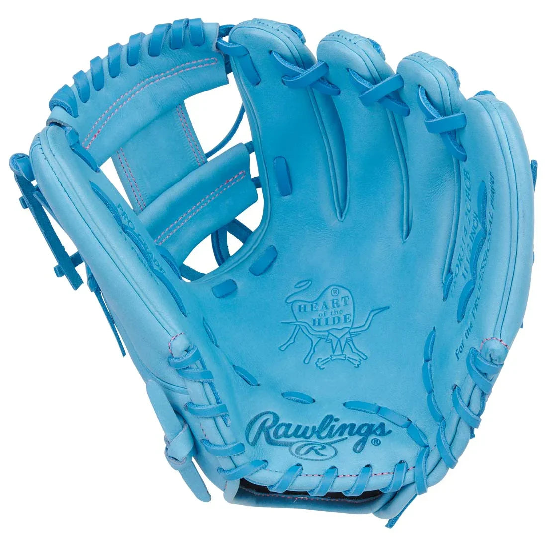 Rawlings Heart of the Hide PROR314-2CBCB 11.5" Infield Baseball Glove – Blue/Pink, I-Web, R2G quick break-in