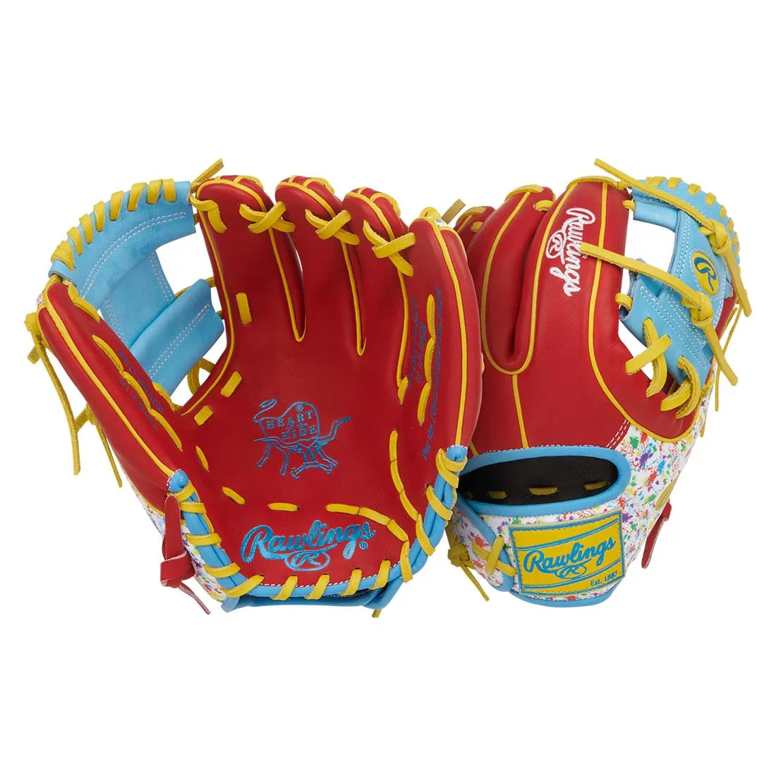 Rawlings Heart of the Hide PROR314-2SY 11.5" Infield Baseball Glove – Scarlet/Splatter, I-Web, R2G quick break-in