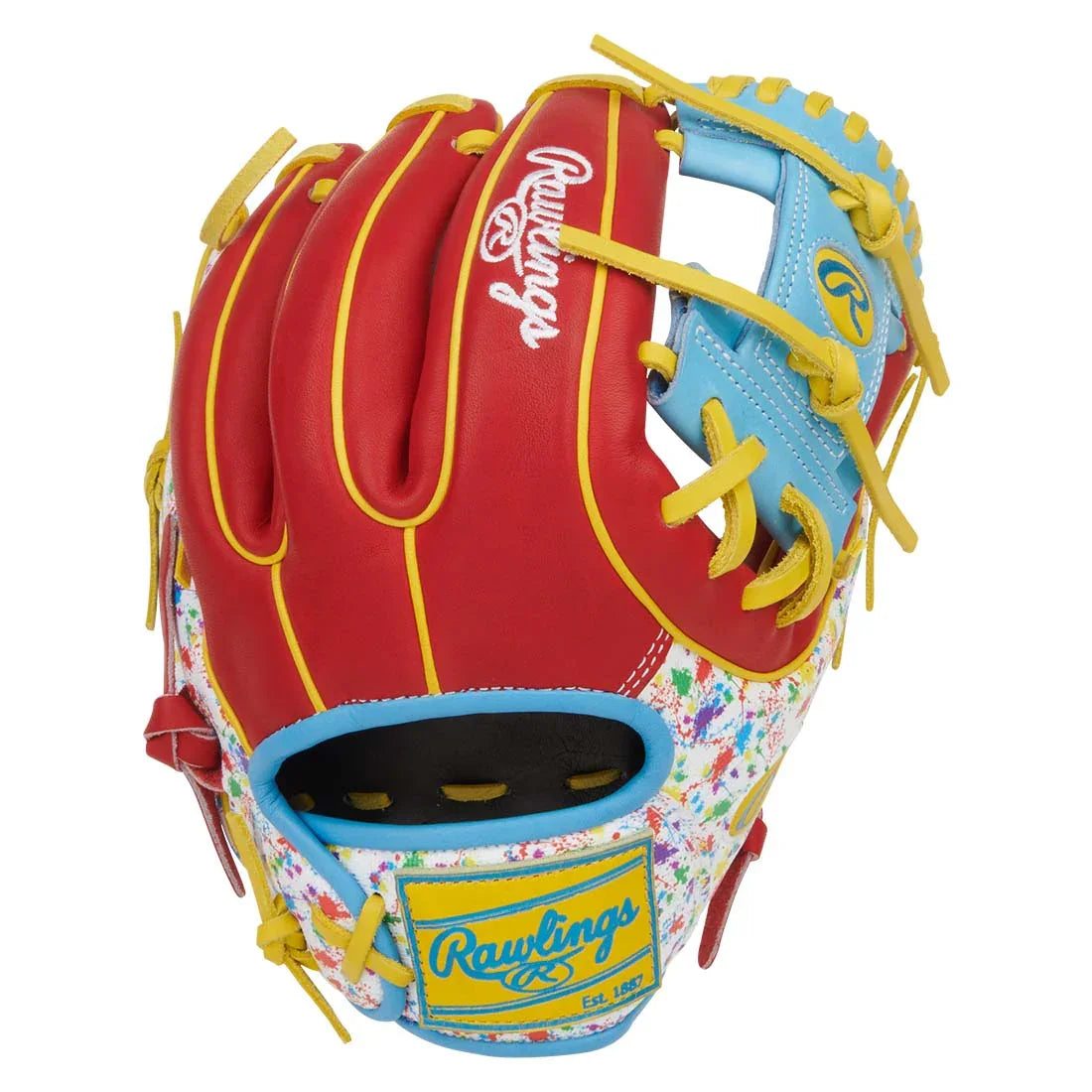 Rawlings Heart of the Hide PROR314-2SY 11.5" Infield Baseball Glove – Scarlet/Splatter, I-Web, R2G quick break-in