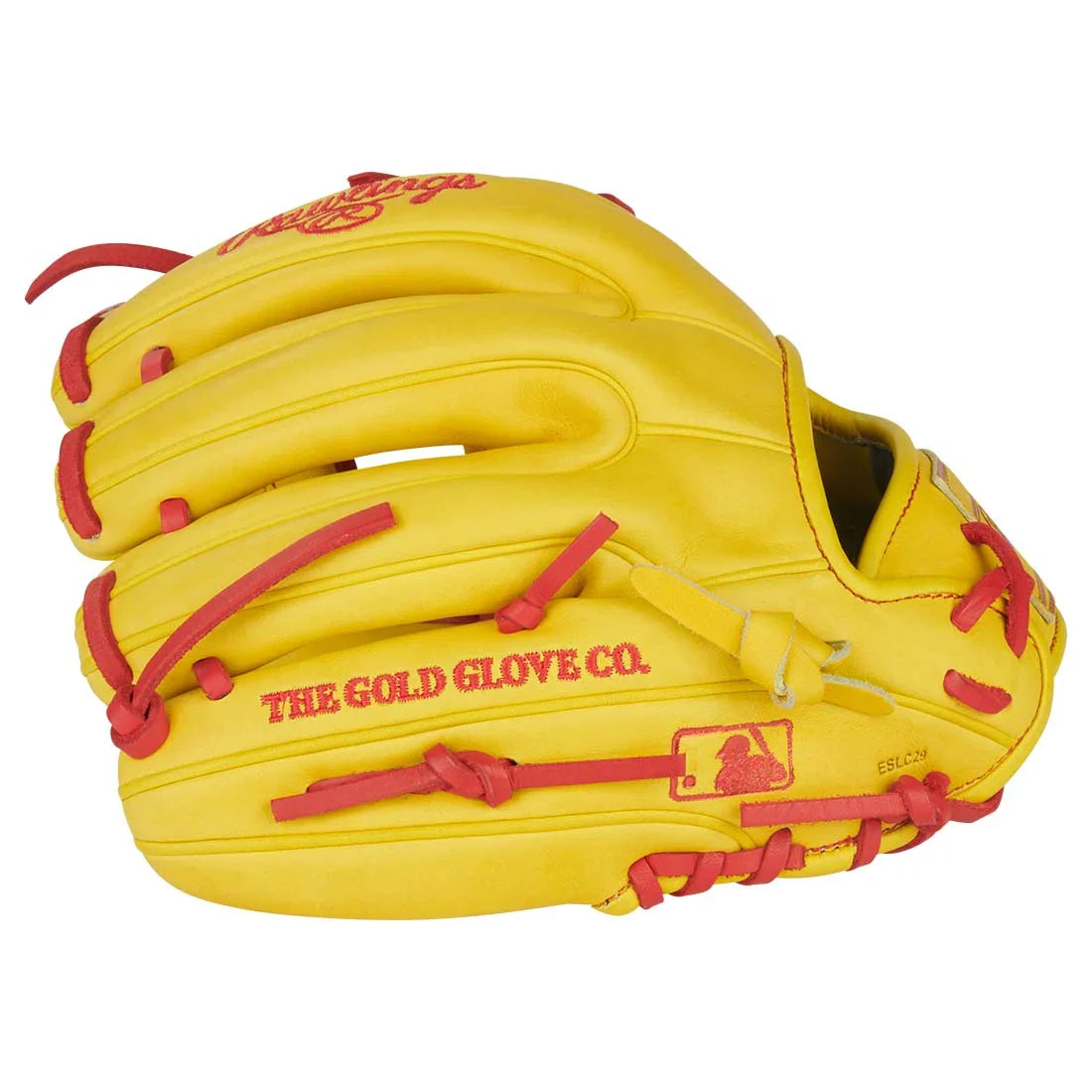 Rawlings Heart of the Hide PROR314U-2Y 11.5" Infield Baseball Glove – Yellow/Scarlet, ContoUR Fit, Pro I-Web, R2G quick break-in