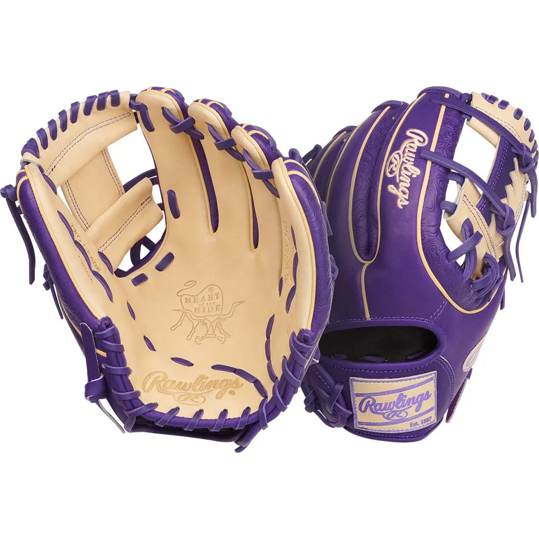 Rawlings Heart of the Hide PROR315-2WC 11.75" Infield Glove – Blonde/Purple, I-Web, R2G
