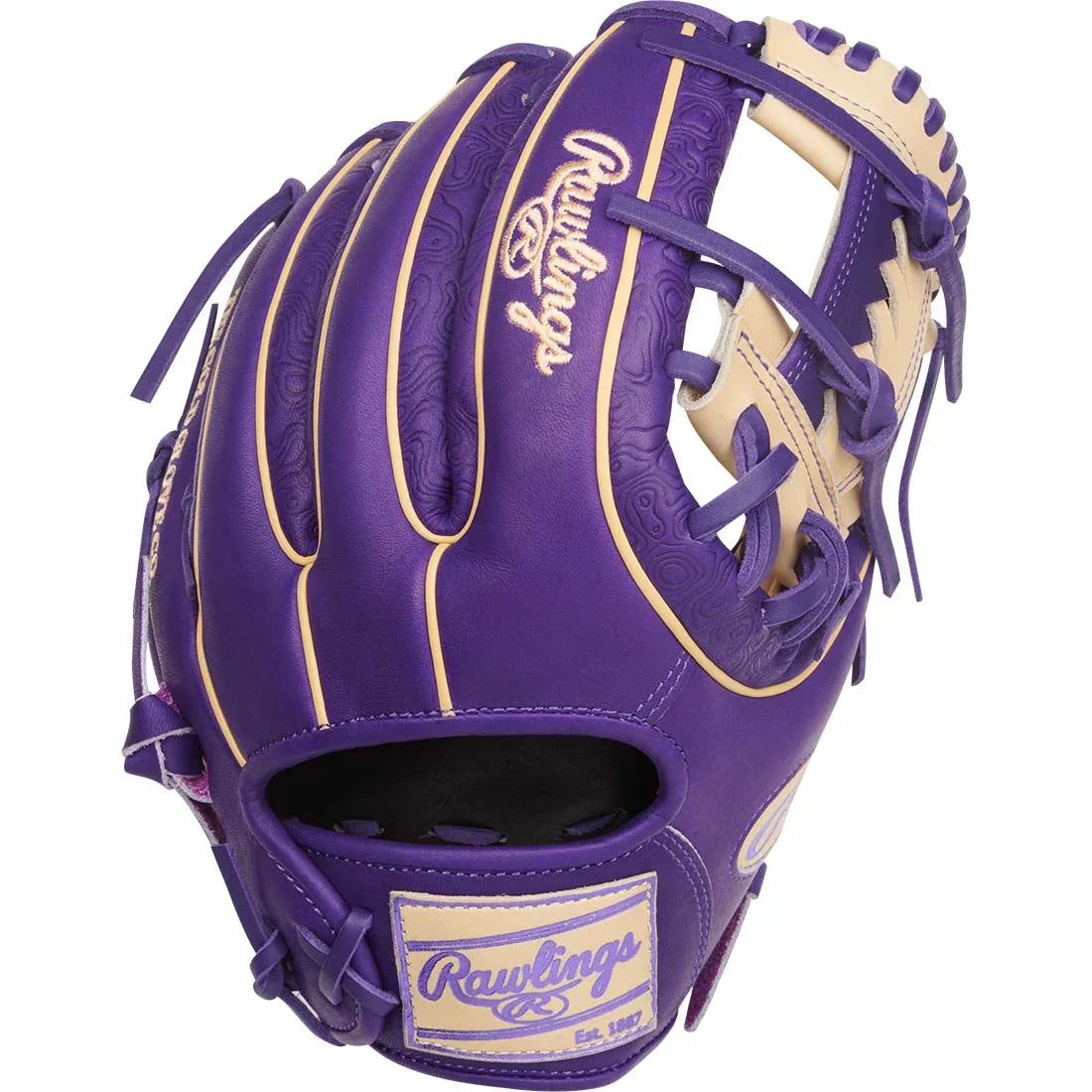 Rawlings Heart of the Hide PROR315-2WC 11.75" Infield Glove – Blonde/Purple, I-Web, R2G