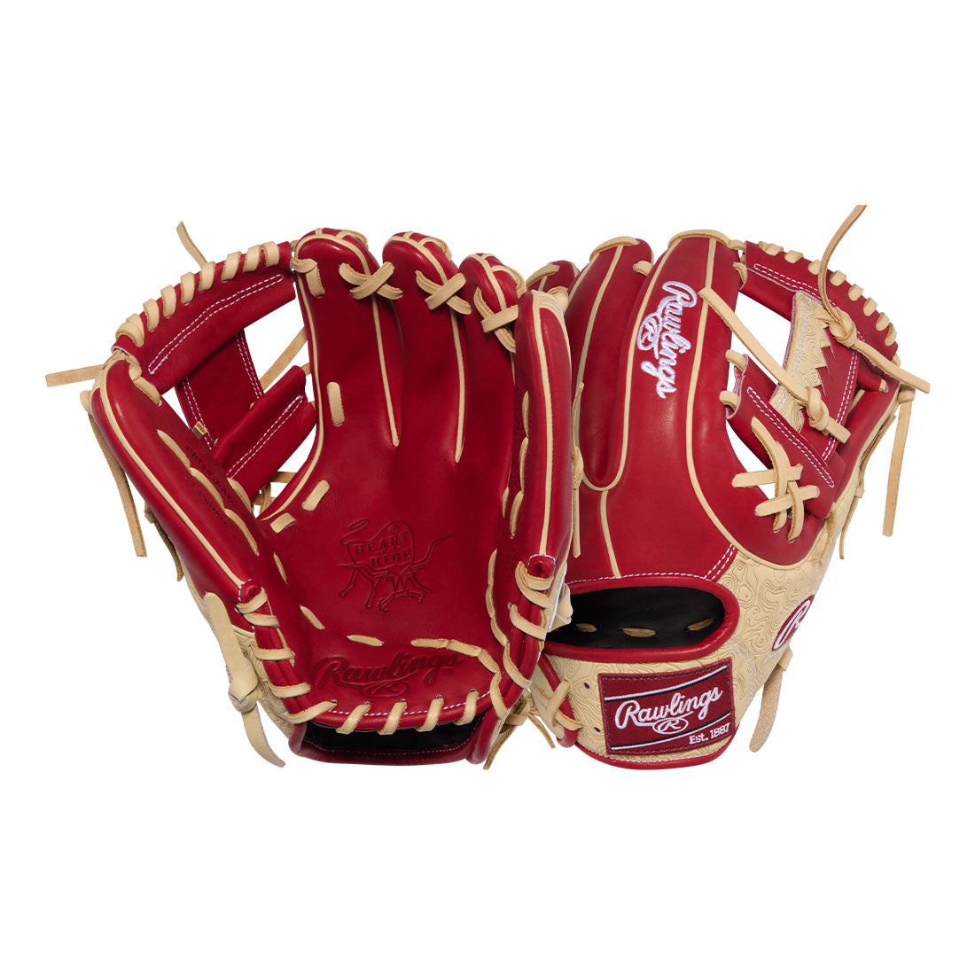 Rawlings Heart of the Hide 11.75 inch infield glove steerhide leather close up