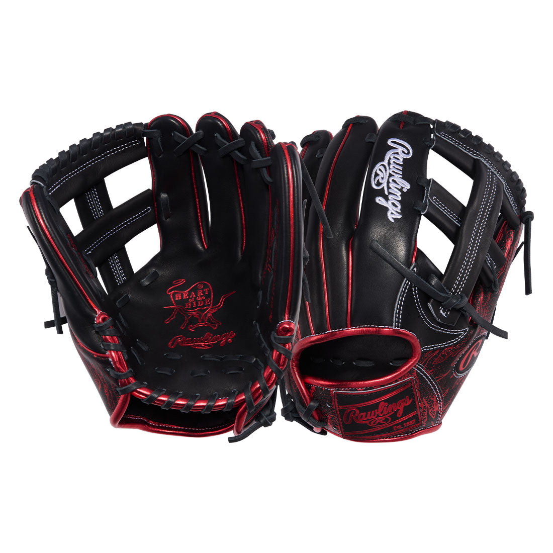 Rawlings Heart of the Hide 11.5 inch infield glove steerhide leather close up