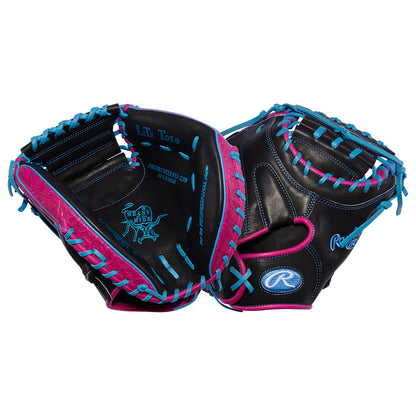 Rawlings Heart of the Hide 32.5 inch catchers mitt steerhide leather close up