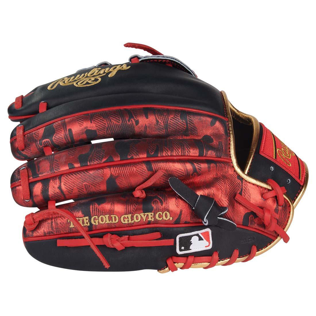 Rawlings Heart of the Hide PRORNA28N 12" Utility Baseball Glove – Black/Red/Blue, H-Web, R2G quick break-in