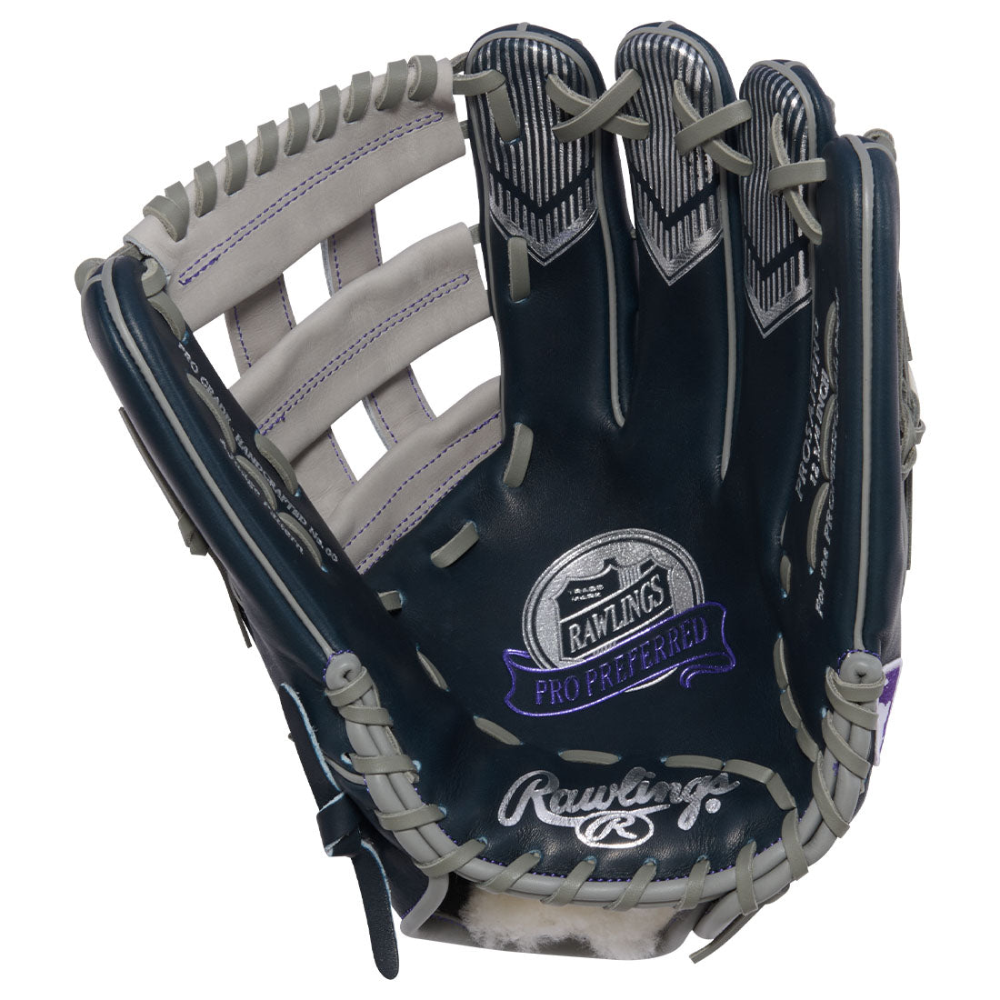 Rawlings Pro Preferred AJ99 premium kip leather outfield glove close up