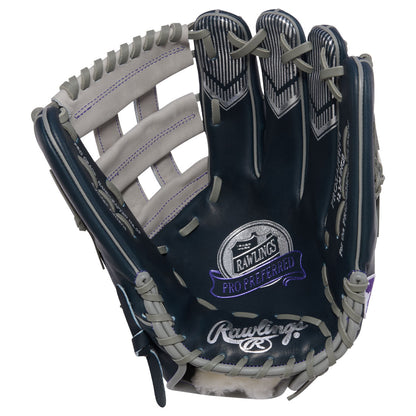 Rawlings Pro Preferred AJ99 premium kip leather outfield glove close up