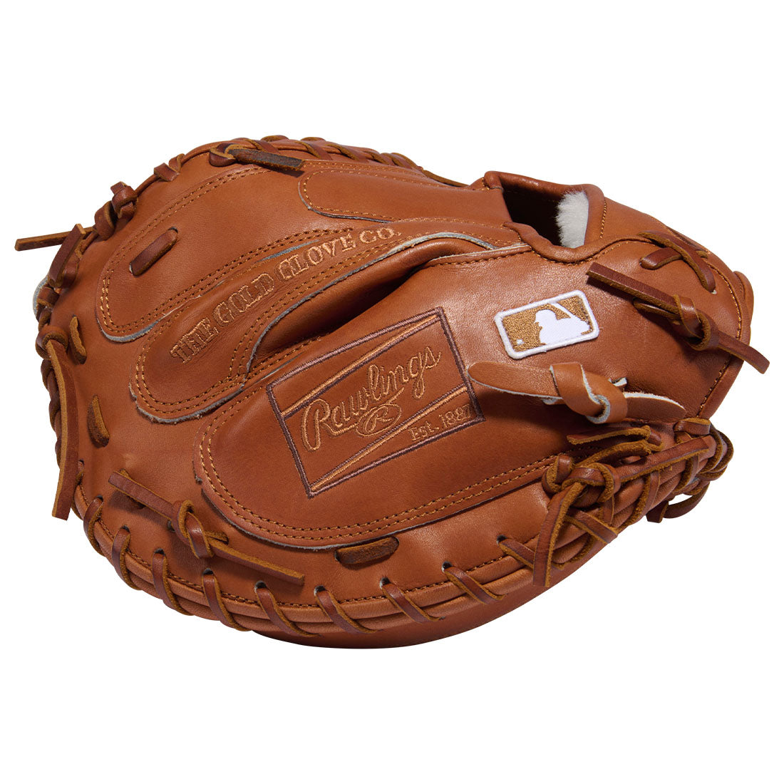 Rawlings Pro Preferred 33 inch catcher mitt wrist and hand stall detail
