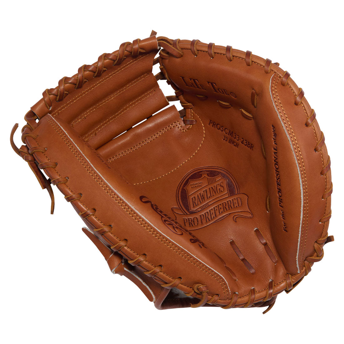 Rawlings Pro Preferred 33 inch catcher mitt pocket close up