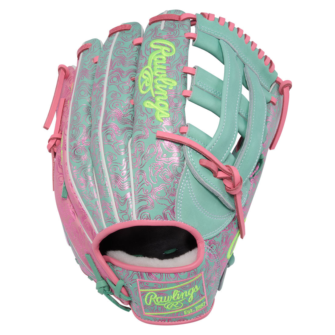 Rawlings Pro Preferred FTJ23 premium kip leather outfield glove close up