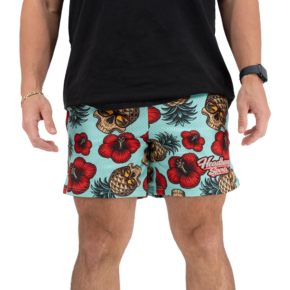 Pineflowers Headbanger Sports Branded Performance Shorts