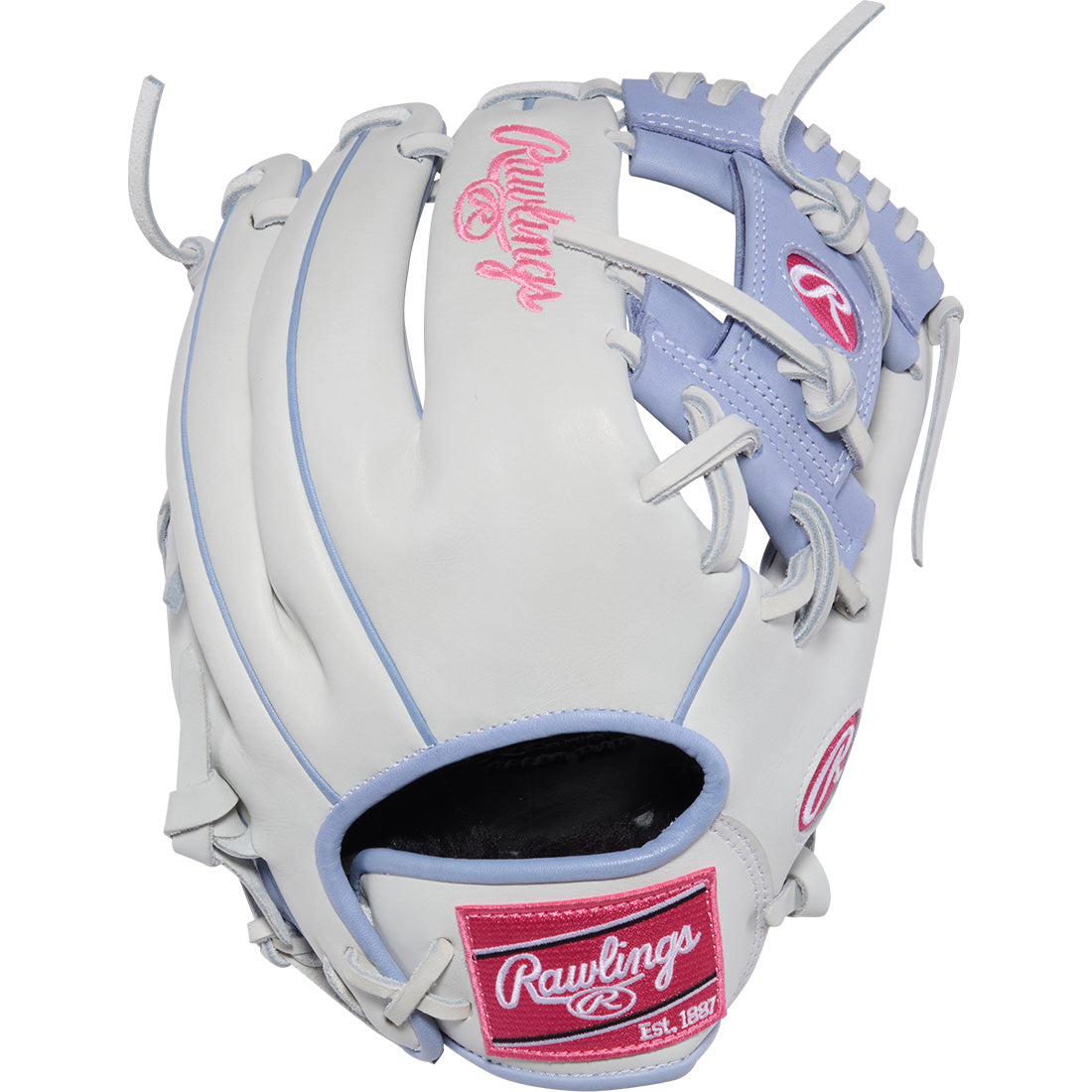 rawlings liberty advanced 12 inch fastpitch utility glove white periwinkle pink
