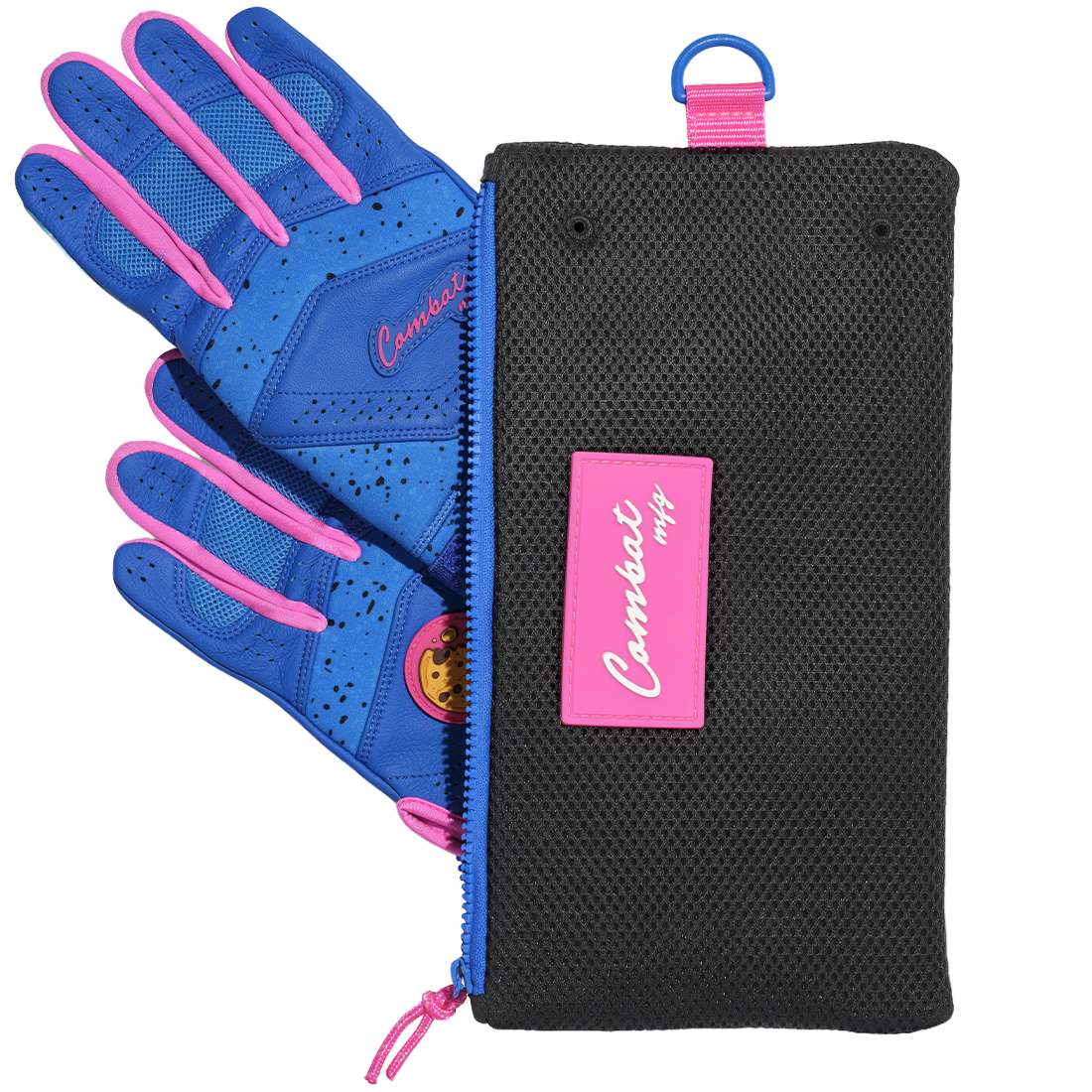 COMBAT MFG Cookie Jar Long Strap Batting Gloves: Royal
