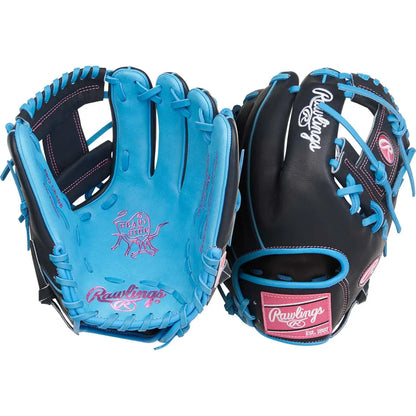 Rawlings Heart of the Hide PROR205-2CBN 11.75" Infield Glove – Blue/Pink/Black, I-Web