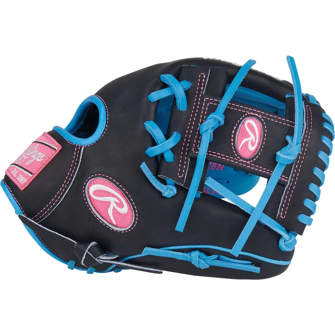 Rawlings Heart of the Hide PROR205-2CBN 11.75" Infield Glove – Blue/Pink/Black, I-Web