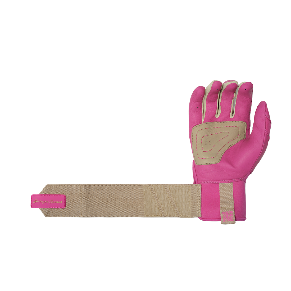 COMBAT MFG Ying Yang Long Strap Batting Gloves: Sand/Pink