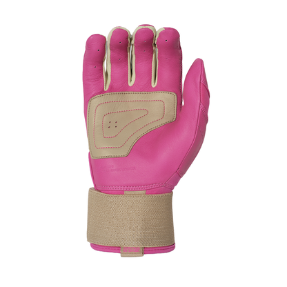 COMBAT MFG Ying Yang Long Strap Batting Gloves: Sand/Pink