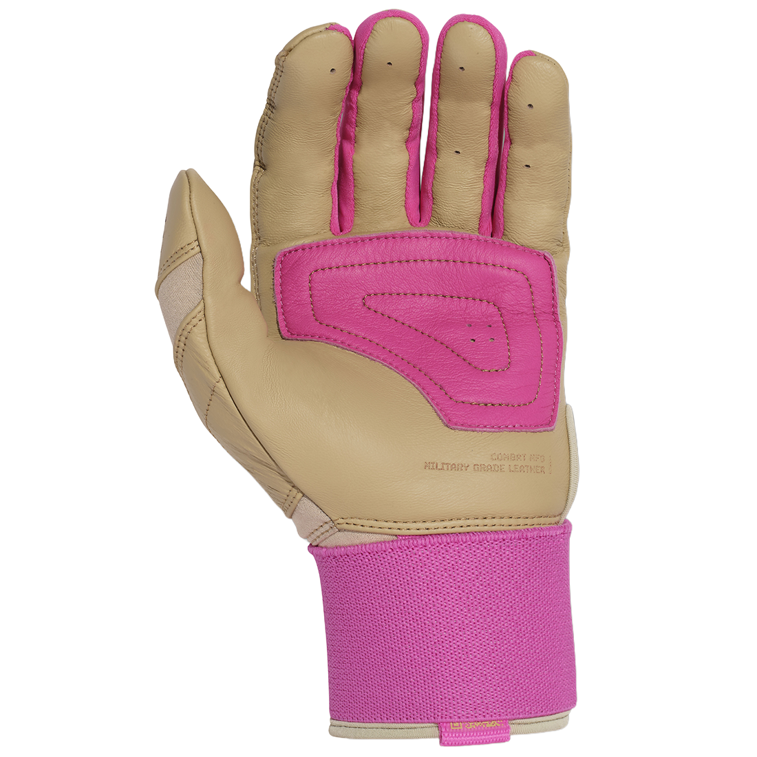 COMBAT MFG Ying Yang Long Strap Batting Gloves: Sand/Pink