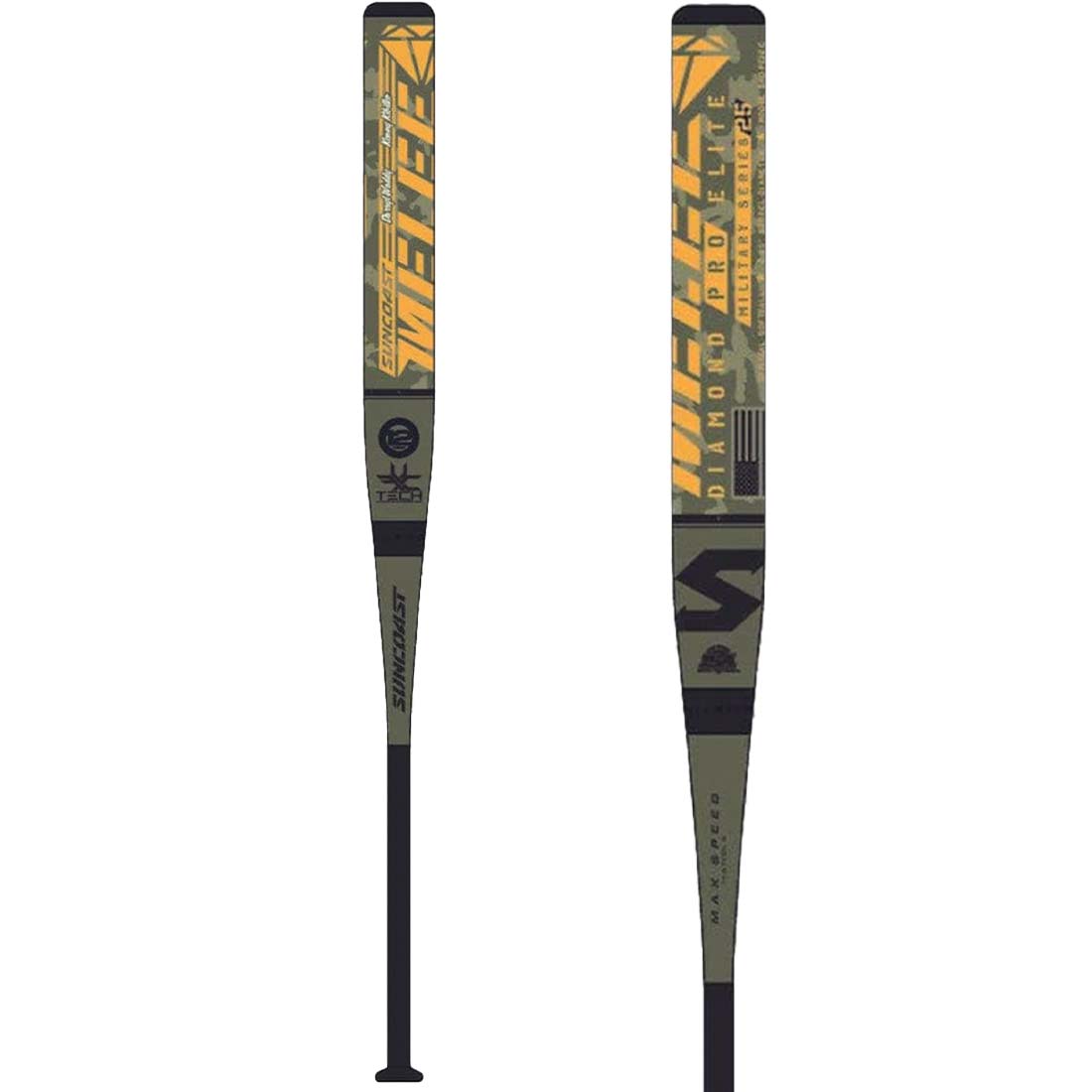 Suncoast Melee Diamond Pro Elite 12 inch end loaded SSUSA senior softball bat Military Series SMDPE12E
