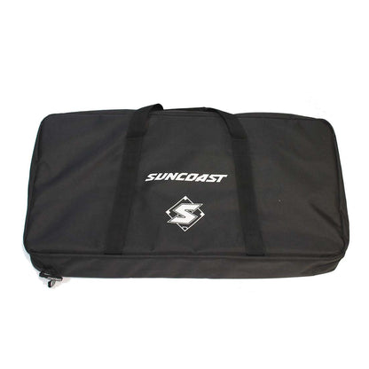 Suncoast team bat bag black holds 12 plus bats padded sidewalls dugout fence hooks