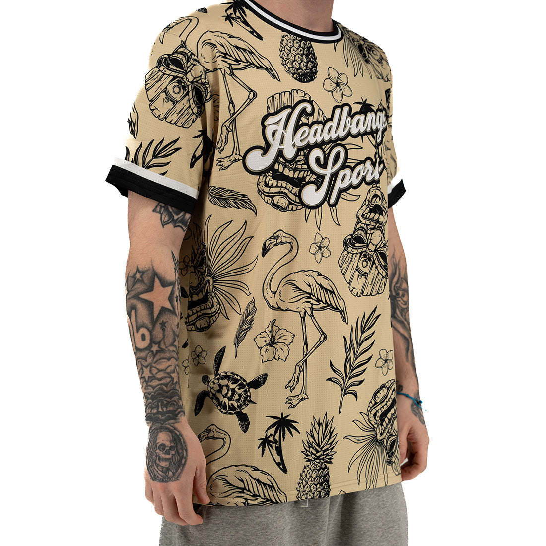 Headbanger Sports "Tropical Tiki" Short Sleeve Micro Sleeve Jersey: Multiple Colors