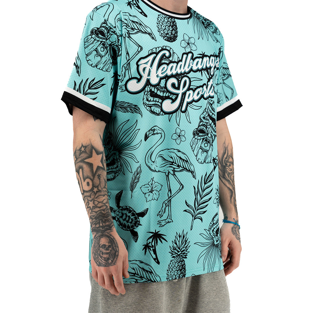 Headbanger Sports "Tropical Tiki" Short Sleeve Micro Sleeve Jersey: Multiple Colors