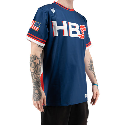 Headbanger Sports "World Classic" Short Sleeve Micro Mesh Jersey: Navy