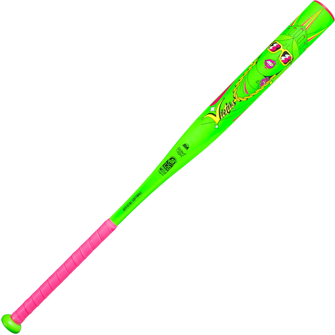 Victus Neon Beacon one-piece slowpitch bat featuring V1.2 Barrel Technology
