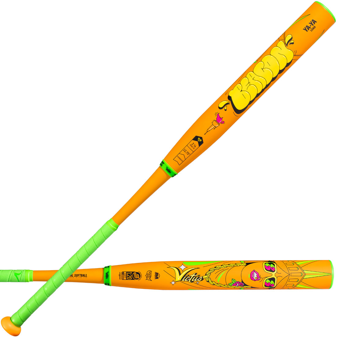 Victus Neon Beacon Orange slowpitch bat with Statue of Liberty-inspired design
