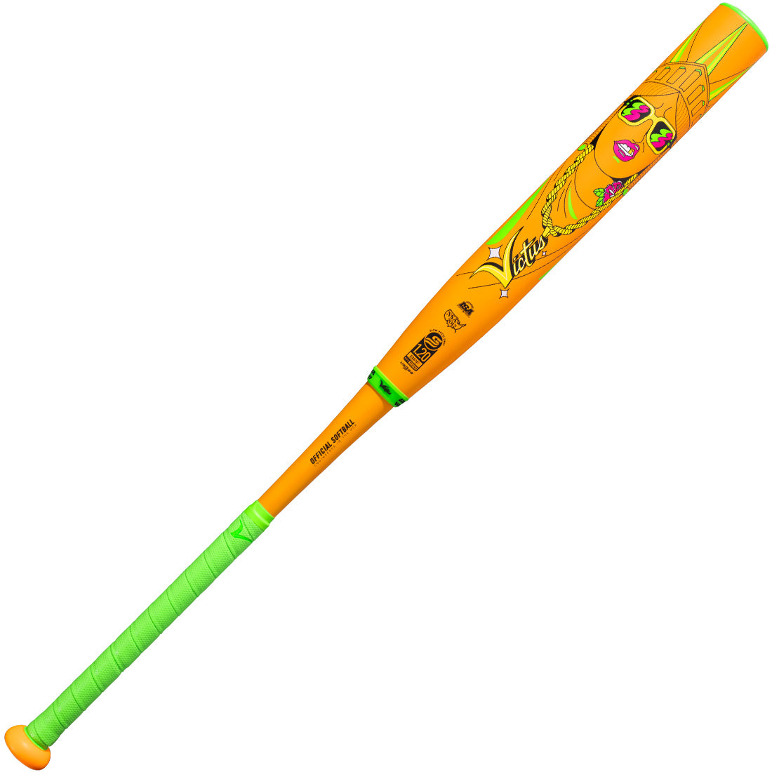 Victus Neon Beacon two-piece bat featuring V2.2 Barrel Technology
