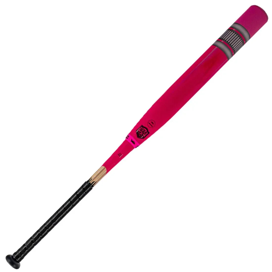 Victus Pencil Neon Pink USA Slowpitch Softball Bat VSPNP2BA with 13" barrel, end-loaded 2-piece composite design, USA/ASA stamp (25/26/27 oz)