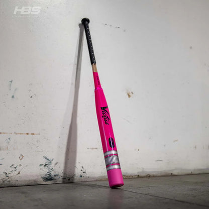 Victus Pencil Neon Pink USA Slowpitch Softball Bat VSPNP2BA with 13" barrel, end-loaded 2-piece composite design, USA/ASA stamp (25/26/27 oz)