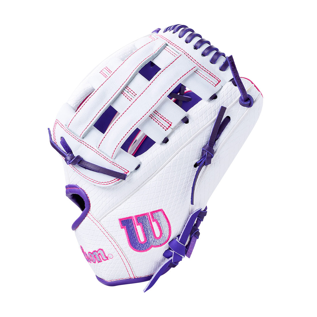 Wilson A1000 12” utility softball glove with SuperSnakeSkin outer shell