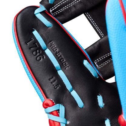 Wilson A2000 1786SS Black Pro Stock Leather palm detail