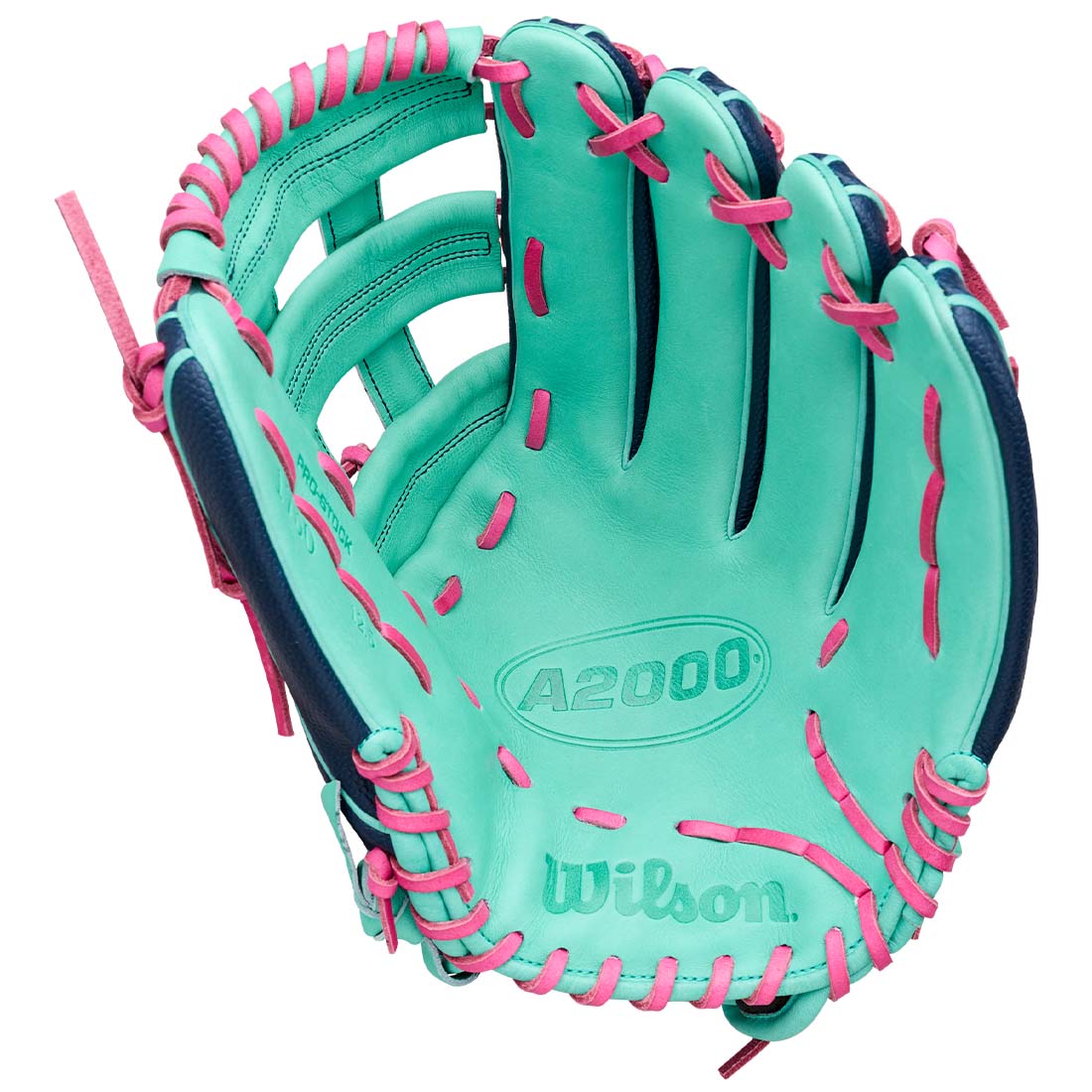 Wilson A2000 1750 Seafoam Pro Stock Leather palm detail