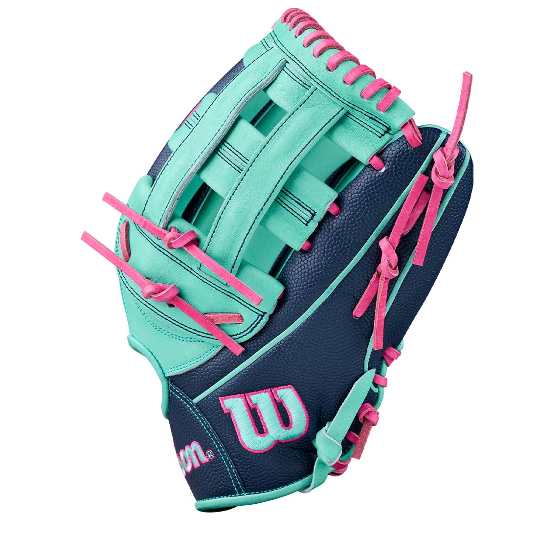 2027 Wilson A2000 1750 Navy SuperSkin baseball glove side view