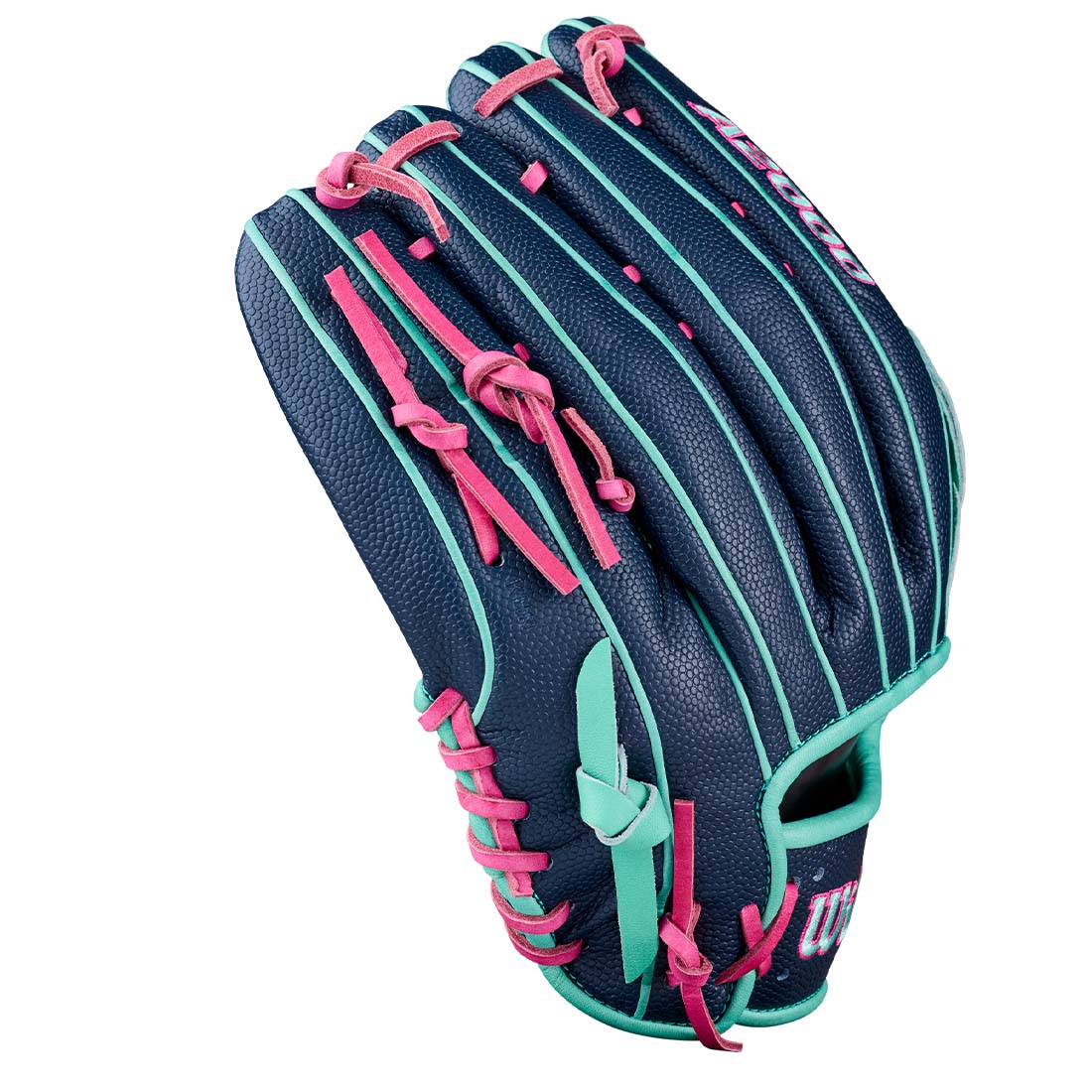 2027 Wilson A2000 1750 Navy SuperSkin baseball glove side view