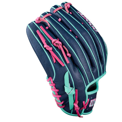 2027 Wilson A2000 1750 Navy SuperSkin baseball glove side view