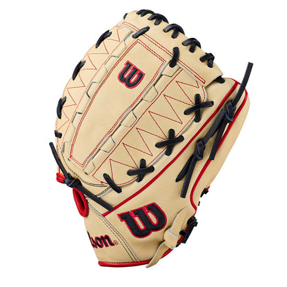 Wilson A2000 DH12 Dual Hinge Web pitcher glove close up