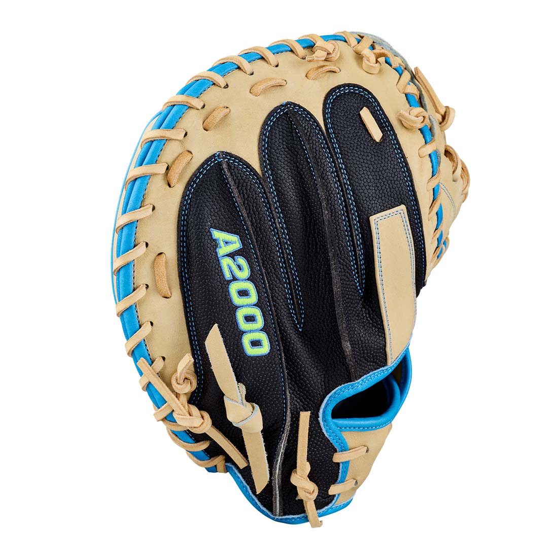 2027 Wilson A2000 M23SS Black SuperSkin catcher’s mitt side view
