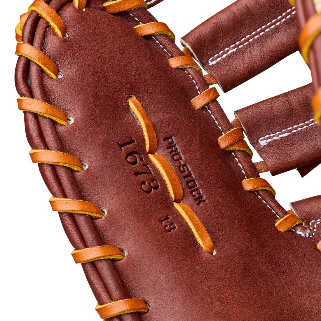 2027 Wilson A2000 1673 Walnut Pro Stock Leather palm detail