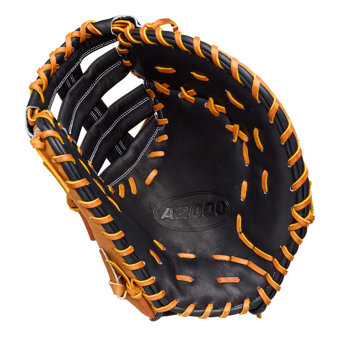 2027 Wilson A2000 1677 Black Pro Stock Leather palm detail