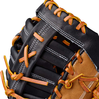2027 Wilson A2000 1677 Black Pro Stock Leather palm detail