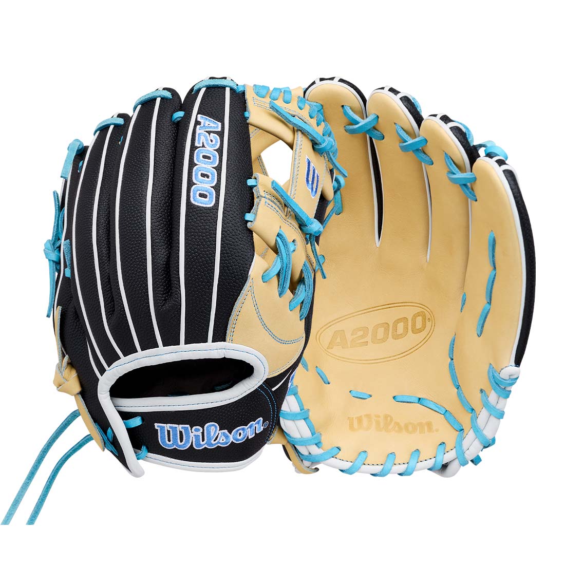 2027 Wilson A2000 FP1175SS 11.75 inch infield fastpitch glove Blonde Black Sky Blue