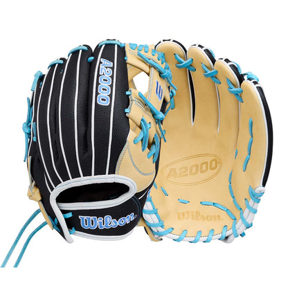 2027 Wilson A2000 FP1175SS 11.75 inch infield fastpitch glove Blonde Black Sky Blue