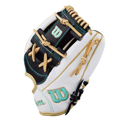 2027 Wilson A2000 H12SS White SuperSkin fastpitch glove side view