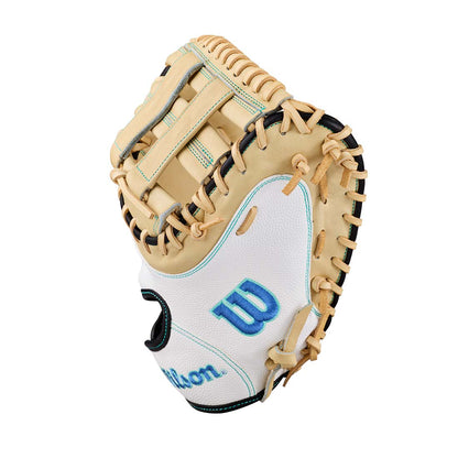 2027 Wilson A2000 FPM23SS White SuperSkin catcher’s mitt side view