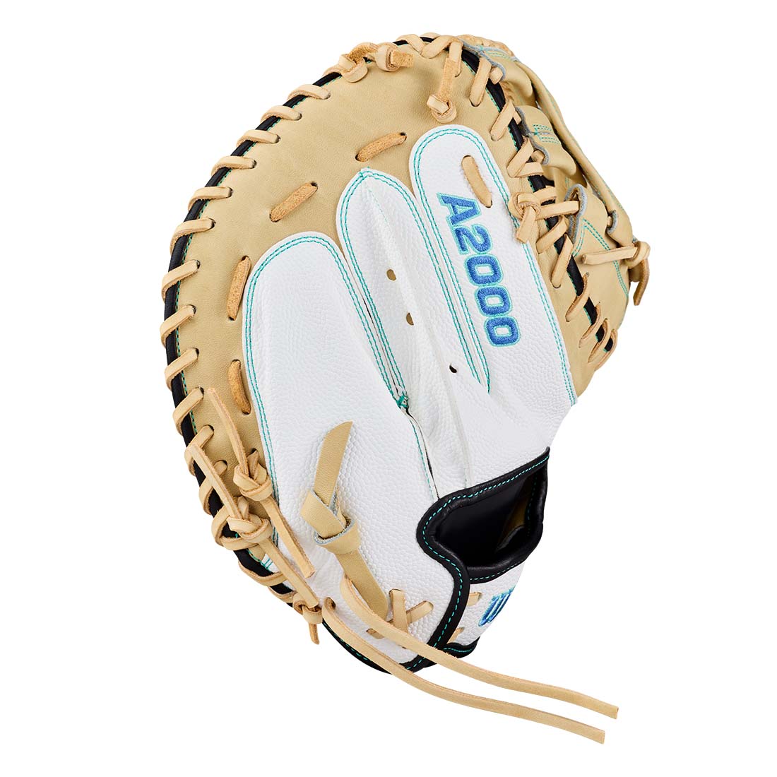 2027 Wilson A2000 FPM23SS White SuperSkin catcher’s mitt side view