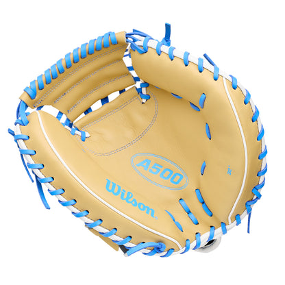 Wilson A500 32” youth catcher’s mitt with Half Moon web
